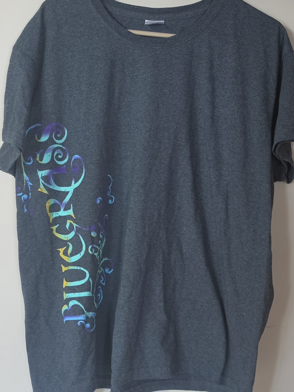 2X Gildan Dark Heather BlueGrass Graphic T-shirt